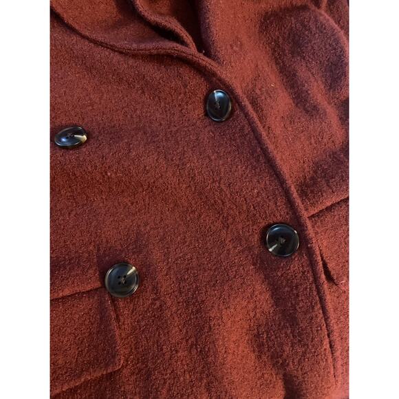Rachel Zoe burnt orange wool pea coat woman’s size xs - Picture 7 of 11